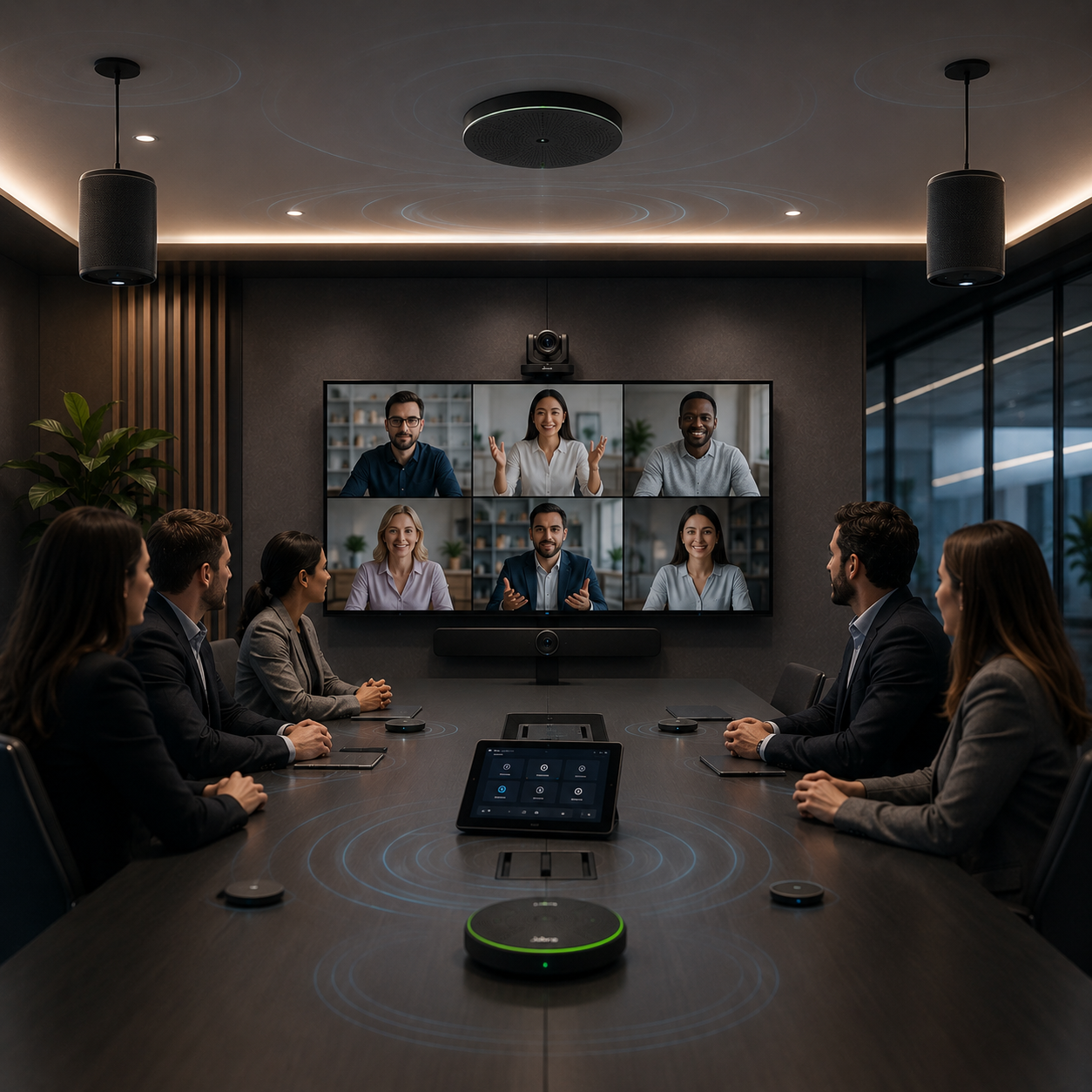 Sala de videoconferência corporativa